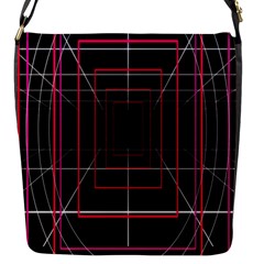 Retro Neon Grid Squares And Circle Pop Loop Motion Background Plaid Flap Messenger Bag (s)