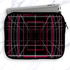 Retro Neon Grid Squares And Circle Pop Loop Motion Background Plaid Apple Ipad 2/3/4 Zipper Cases by Mariart