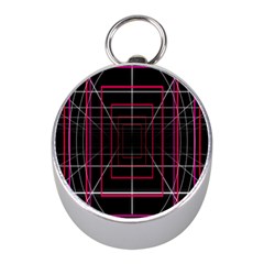 Retro Neon Grid Squares And Circle Pop Loop Motion Background Plaid Mini Silver Compasses