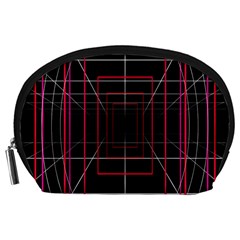 Retro Neon Grid Squares And Circle Pop Loop Motion Background Plaid Accessory Pouches (large)  by Mariart