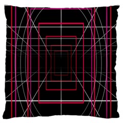 Retro Neon Grid Squares And Circle Pop Loop Motion Background Plaid Large Flano Cushion Case (one Side) by Mariart