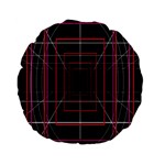 Retro Neon Grid Squares And Circle Pop Loop Motion Background Plaid Standard 15  Premium Flano Round Cushions Front