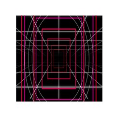 Retro Neon Grid Squares And Circle Pop Loop Motion Background Plaid Small Satin Scarf (square)