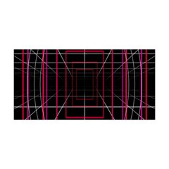 Retro Neon Grid Squares And Circle Pop Loop Motion Background Plaid Yoga Headband by Mariart