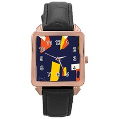 Slider Explore Further Rose Gold Leather Watch 