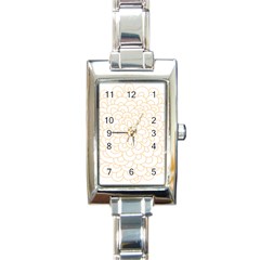 Rosette Flower Floral Rectangle Italian Charm Watch