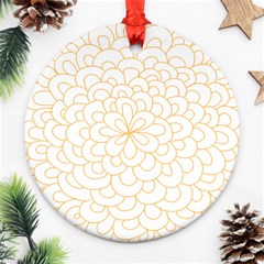 Rosette Flower Floral Ornament (round) by Mariart