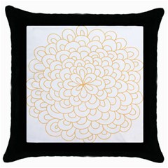 Rosette Flower Floral Throw Pillow Case (black) by Mariart