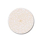 Rosette Flower Floral Rubber Round Coaster (4 pack)  Front