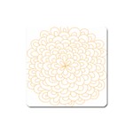 Rosette Flower Floral Square Magnet Front