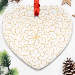 Rosette Flower Floral Heart Ornament (two Sides) by Mariart