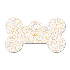 Rosette Flower Floral Dog Tag Bone (one Side)