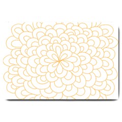 Rosette Flower Floral Large Doormat 