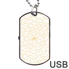 Rosette Flower Floral Dog Tag Usb Flash (one Side) by Mariart