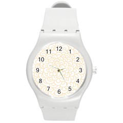 Rosette Flower Floral Round Plastic Sport Watch (m) by Mariart