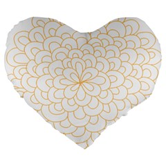 Rosette Flower Floral Large 19  Premium Heart Shape Cushions by Mariart