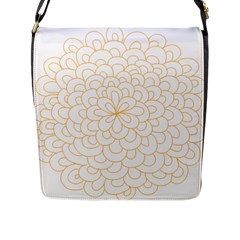 Rosette Flower Floral Flap Messenger Bag (l) 