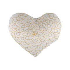 Rosette Flower Floral Standard 16  Premium Flano Heart Shape Cushions