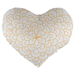 Rosette Flower Floral Large 19  Premium Flano Heart Shape Cushions