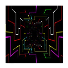 Seamless 3d Animation Digital Futuristic Tunnel Path Color Changing Geometric Electrical Line Zoomin Tile Coasters by Mariart