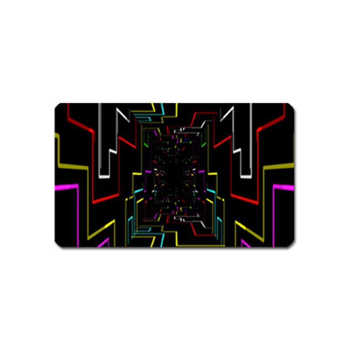 Seamless 3d Animation Digital Futuristic Tunnel Path Color Changing Geometric Electrical Line Zoomin Magnet (Name Card)