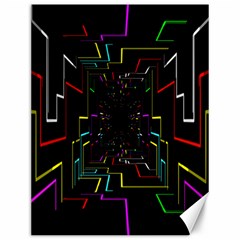 Seamless 3d Animation Digital Futuristic Tunnel Path Color Changing Geometric Electrical Line Zoomin Canvas 12  X 16  