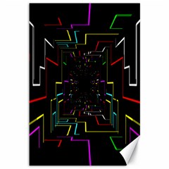 Seamless 3d Animation Digital Futuristic Tunnel Path Color Changing Geometric Electrical Line Zoomin Canvas 12  X 18  