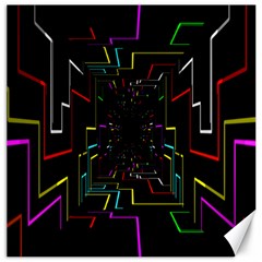 Seamless 3d Animation Digital Futuristic Tunnel Path Color Changing Geometric Electrical Line Zoomin Canvas 16  X 16   by Mariart