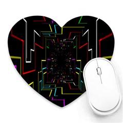 Seamless 3d Animation Digital Futuristic Tunnel Path Color Changing Geometric Electrical Line Zoomin Heart Mousepads by Mariart