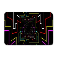 Seamless 3d Animation Digital Futuristic Tunnel Path Color Changing Geometric Electrical Line Zoomin Small Doormat  by Mariart