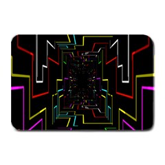 Seamless 3d Animation Digital Futuristic Tunnel Path Color Changing Geometric Electrical Line Zoomin Plate Mats by Mariart