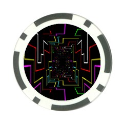 Seamless 3d Animation Digital Futuristic Tunnel Path Color Changing Geometric Electrical Line Zoomin Poker Chip Card Guard