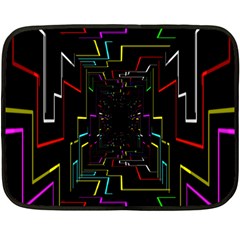 Seamless 3d Animation Digital Futuristic Tunnel Path Color Changing Geometric Electrical Line Zoomin Double Sided Fleece Blanket (mini)  by Mariart