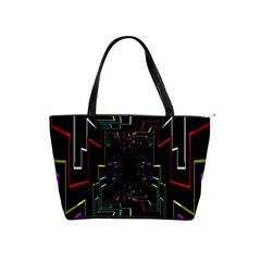 Seamless 3d Animation Digital Futuristic Tunnel Path Color Changing Geometric Electrical Line Zoomin Shoulder Handbags by Mariart