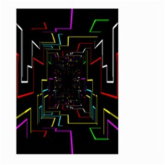 Seamless 3d Animation Digital Futuristic Tunnel Path Color Changing Geometric Electrical Line Zoomin Large Garden Flag (two Sides)