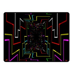 Seamless 3d Animation Digital Futuristic Tunnel Path Color Changing Geometric Electrical Line Zoomin Double Sided Fleece Blanket (small)  by Mariart