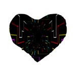 Seamless 3d Animation Digital Futuristic Tunnel Path Color Changing Geometric Electrical Line Zoomin Standard 16  Premium Flano Heart Shape Cushions Back