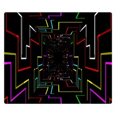 Seamless 3d Animation Digital Futuristic Tunnel Path Color Changing Geometric Electrical Line Zoomin Double Sided Flano Blanket (small)  by Mariart