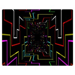 Seamless 3d Animation Digital Futuristic Tunnel Path Color Changing Geometric Electrical Line Zoomin Double Sided Flano Blanket (medium)  by Mariart