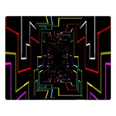 Seamless 3d Animation Digital Futuristic Tunnel Path Color Changing Geometric Electrical Line Zoomin Double Sided Flano Blanket (large)  by Mariart