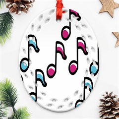 Sound Advice Royalty Free Music Blue Red Ornament (oval Filigree) by Mariart