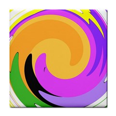 Spiral Digital Pop Rainbow Tile Coasters