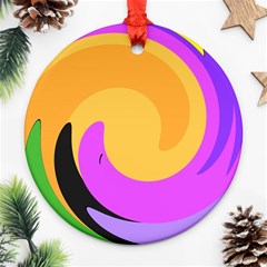 Spiral Digital Pop Rainbow Ornament (round) by Mariart