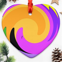 Spiral Digital Pop Rainbow Ornament (heart) by Mariart