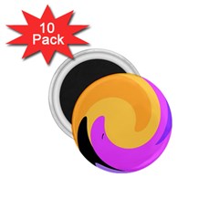 Spiral Digital Pop Rainbow 1 75  Magnets (10 Pack) 