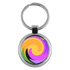 Spiral Digital Pop Rainbow Key Chains (round)  by Mariart