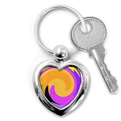 Spiral Digital Pop Rainbow Key Chains (heart) 