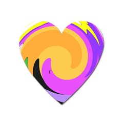 Spiral Digital Pop Rainbow Heart Magnet by Mariart