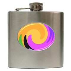 Spiral Digital Pop Rainbow Hip Flask (6 Oz) by Mariart