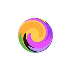 Spiral Digital Pop Rainbow Golf Ball Marker by Mariart